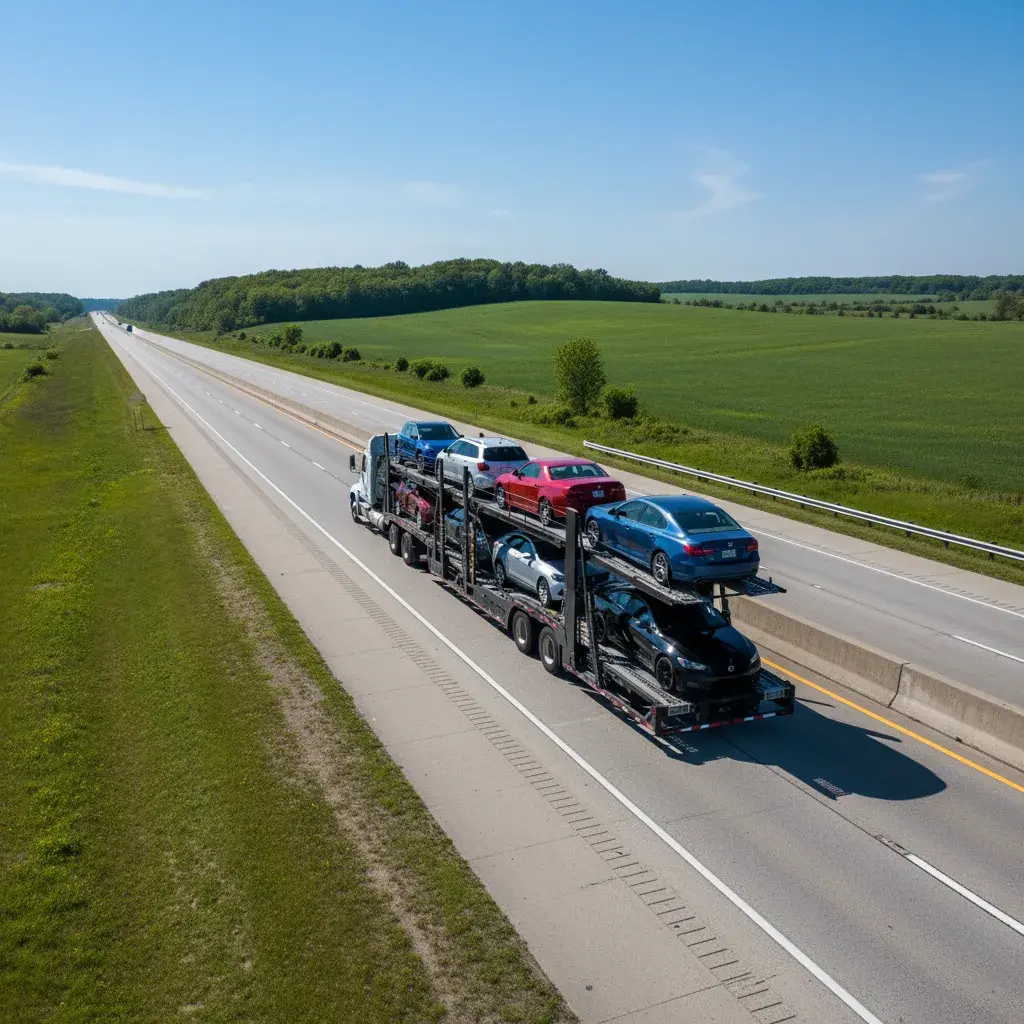 A car carrier trailer for open auto transport