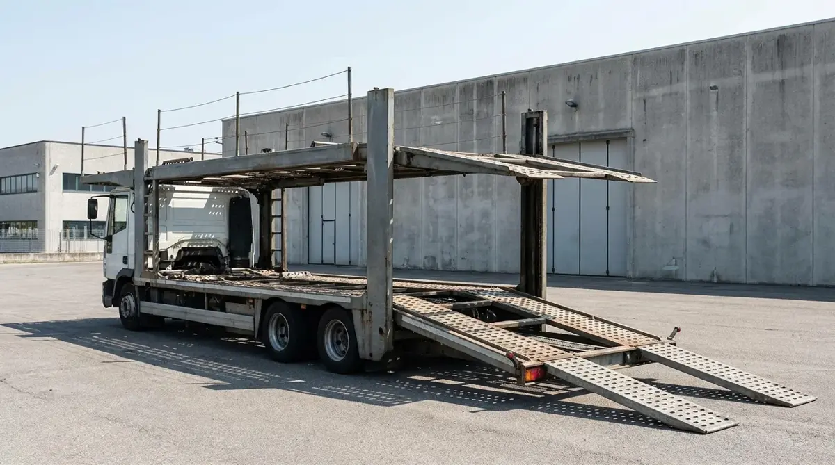 Empty open car carrier deck ready for loading