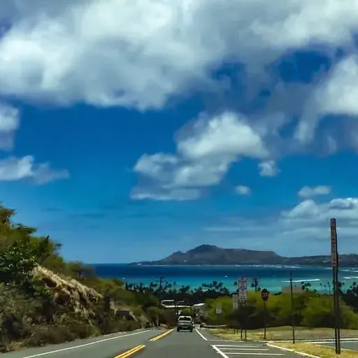 Open road in Maui Hawaii