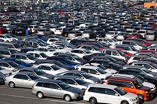 vehicles at an auto auction